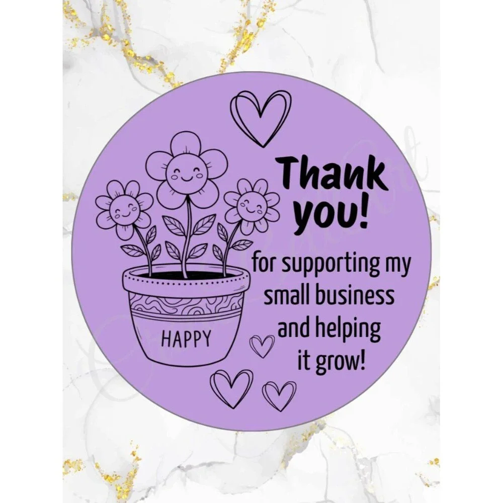 100 Thank you Stickers Thermal 2